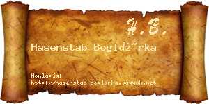 Hasenstab Boglárka névjegykártya